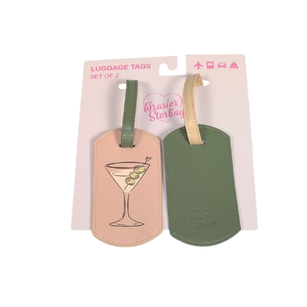 Frasier Sterling Martini/Olive Luggage Tags Set of 2 *Please Read